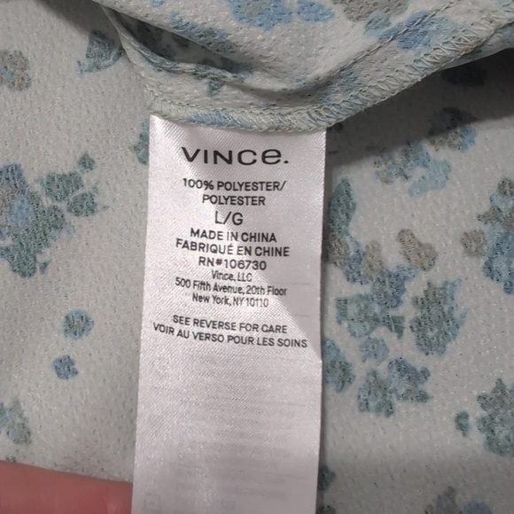 Vince Sage Green Floral Bias Satin Slip Dress Aloe Size Large New - Picture 10 of 10